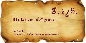 Birtalan Ágnes névjegykártya