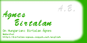 agnes birtalan business card