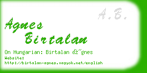 agnes birtalan business card